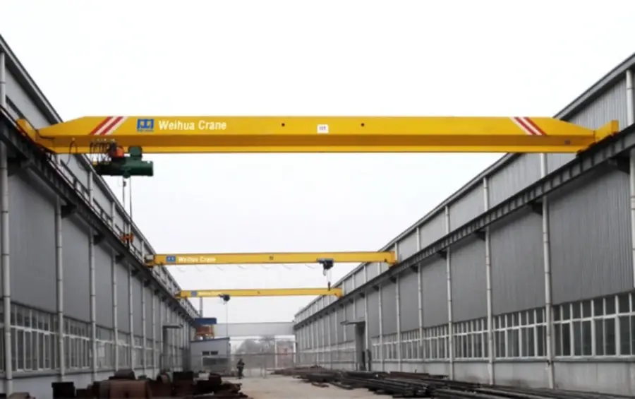 Single Girder Overhead Crane working in general processing workshop for material handling.webp Single Girder Overhead Crane working in general processing workshop for material handling.webp