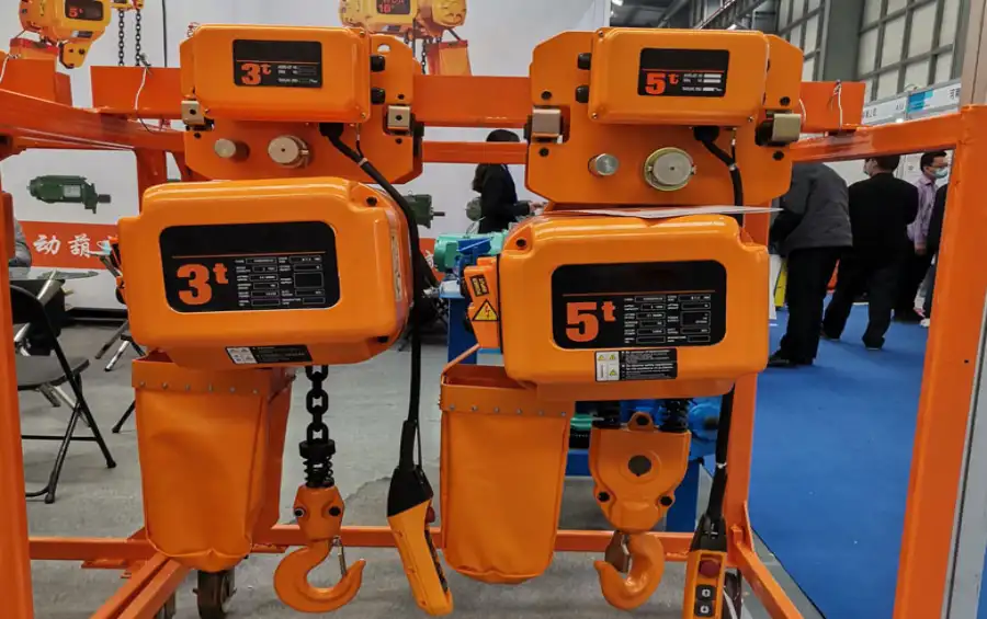 WeiHua electric chain hoists on cranes exhibition.webp