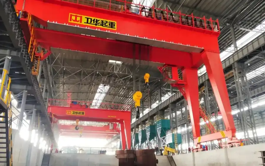 Heavy-duty semi gantry crane in factory.webp